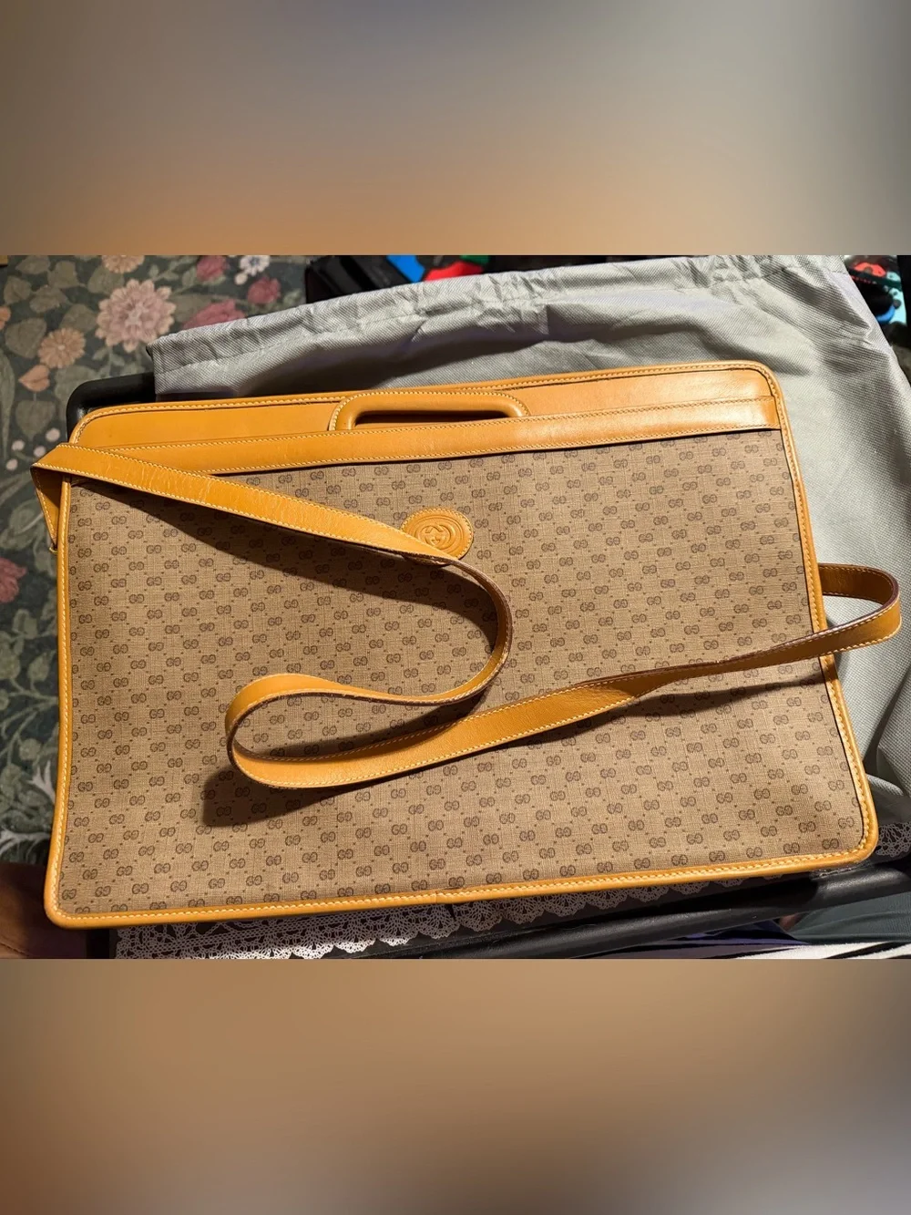 1980’s Gucci Briefcase with Leather Trim